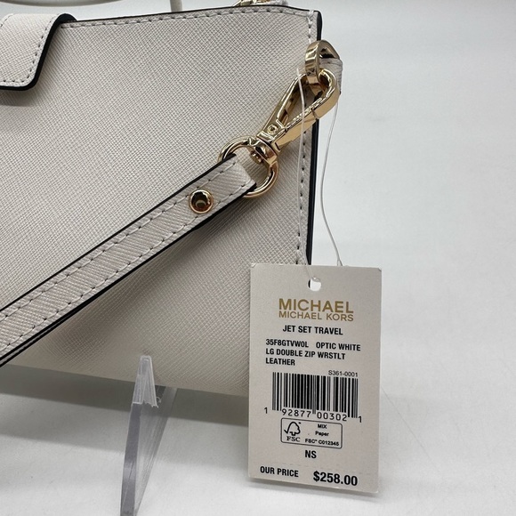 Michael Kors Large Double Zip Wallet Wristlet White - Picture 11 of 11